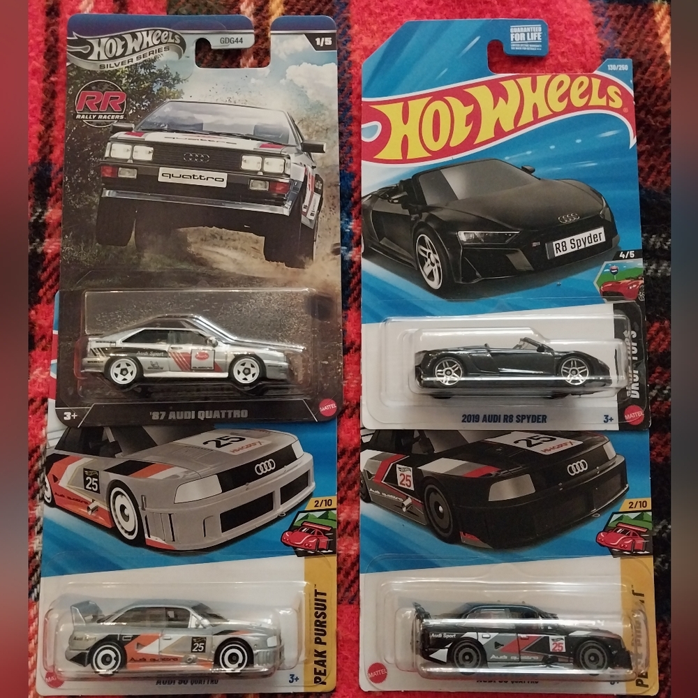 Silver Audi Die-Cast Car Toy - Pack of 4